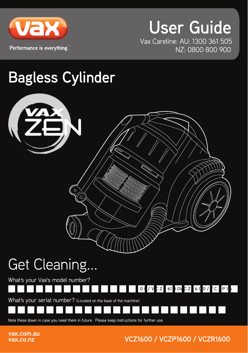 Imagen de la primera página del manual del dispositivo Zen VCZPH1600