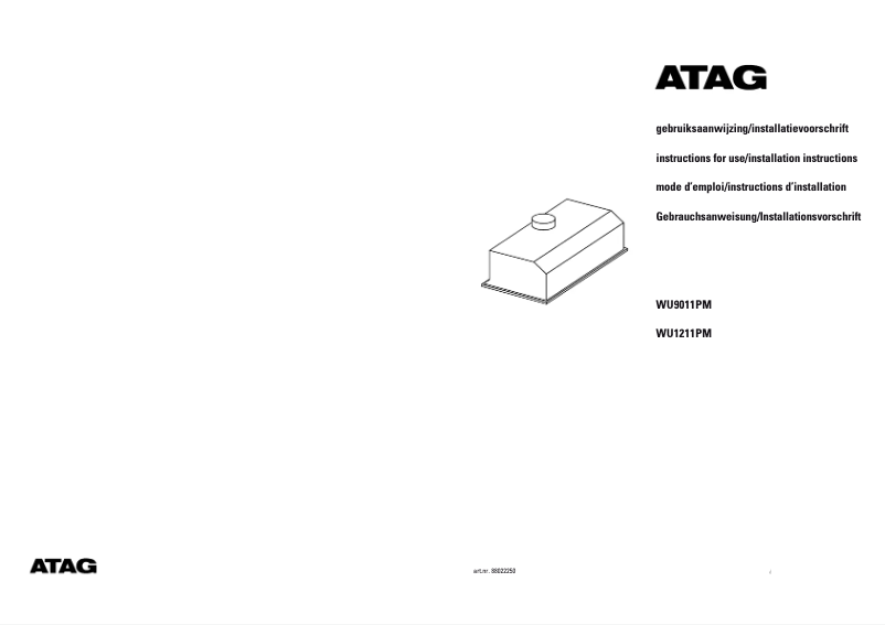 Página 1 del manual Manual de usuario Atag WU9011PM