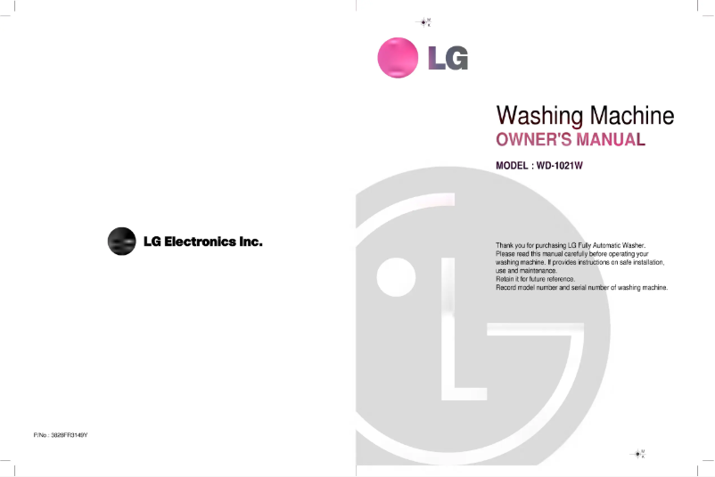 Página 1 del manual Manual de usuario LG WD-1021W