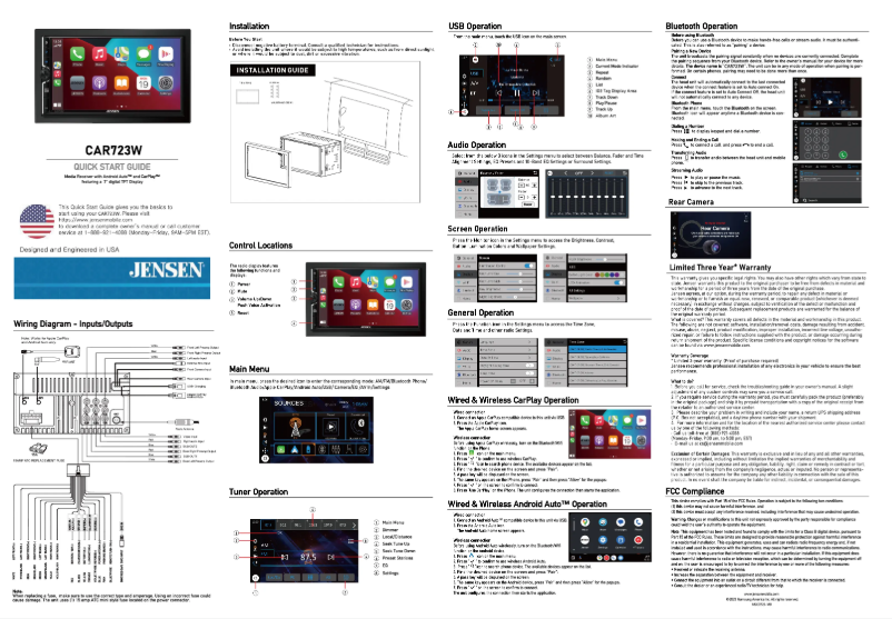 Imagen de la primera página del manual del dispositivo CAR723W