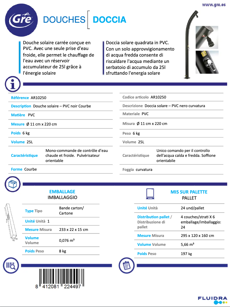 Página 1 del manual Ficha técnica Gre 70.250.34.003