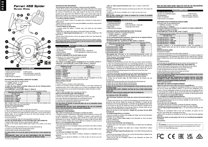 Imagen de la primera página del manual del dispositivo Ferrari 458 Spider