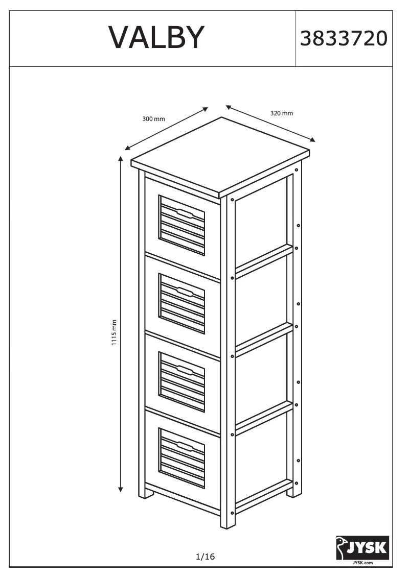 Página nº 1 - Manual de usuario JYSK Valby (32x112x30)