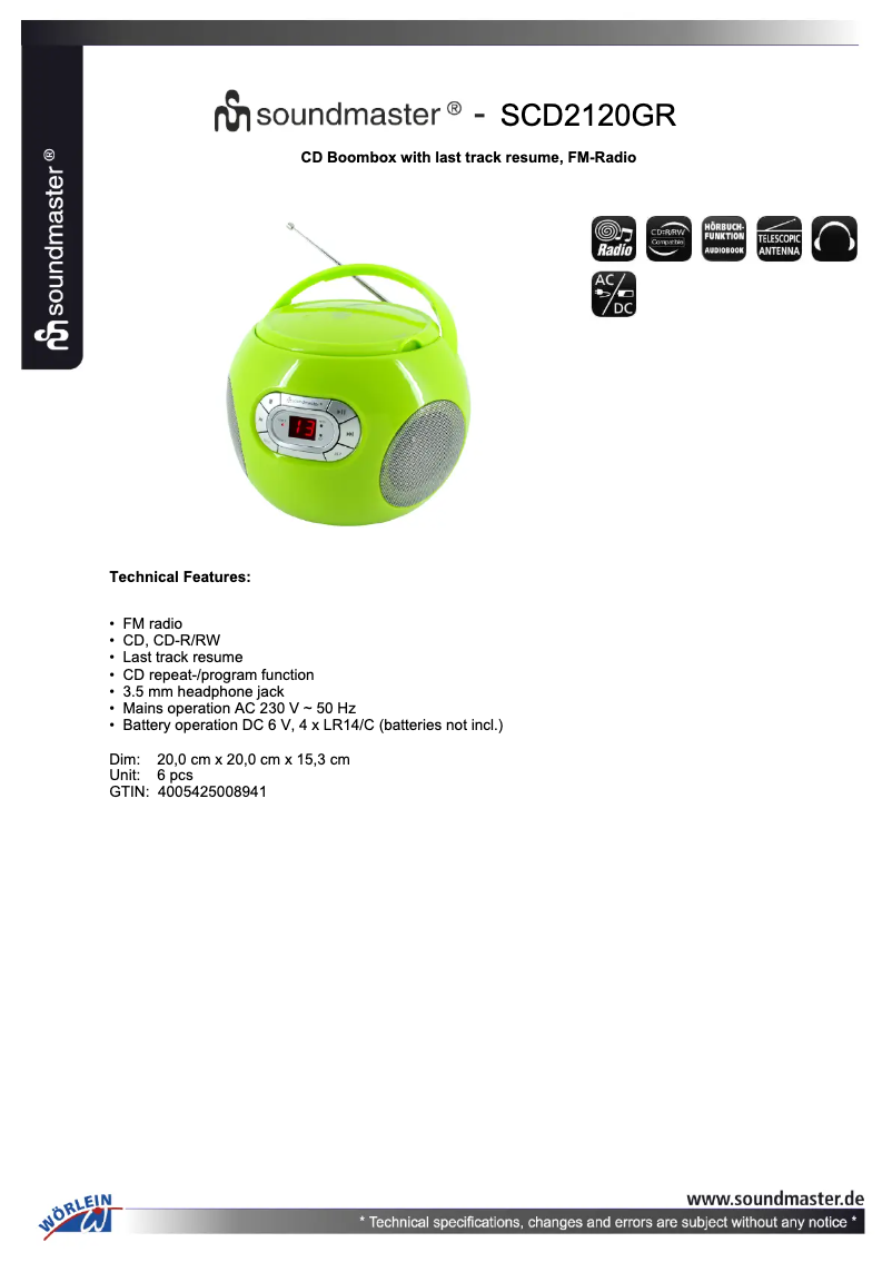 Imagen de la primera página del manual del dispositivo SCD2120GR