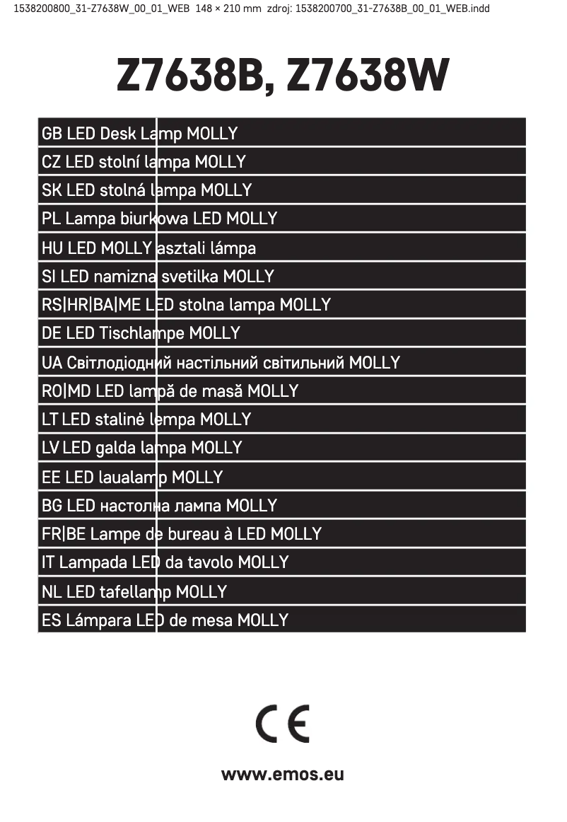 Imagen de la primera página del manual del dispositivo Z7638W