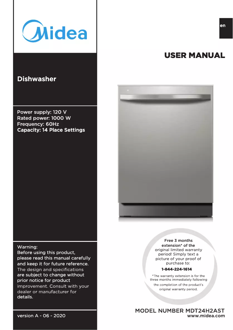 Página 1 del manual Manual de usuario Midea MDT24H2AST