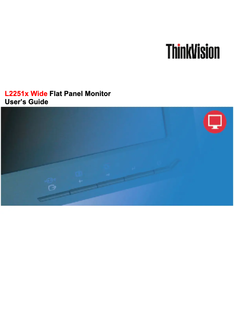 Imagen de la primera página del manual del dispositivo ThinkVision L2251x