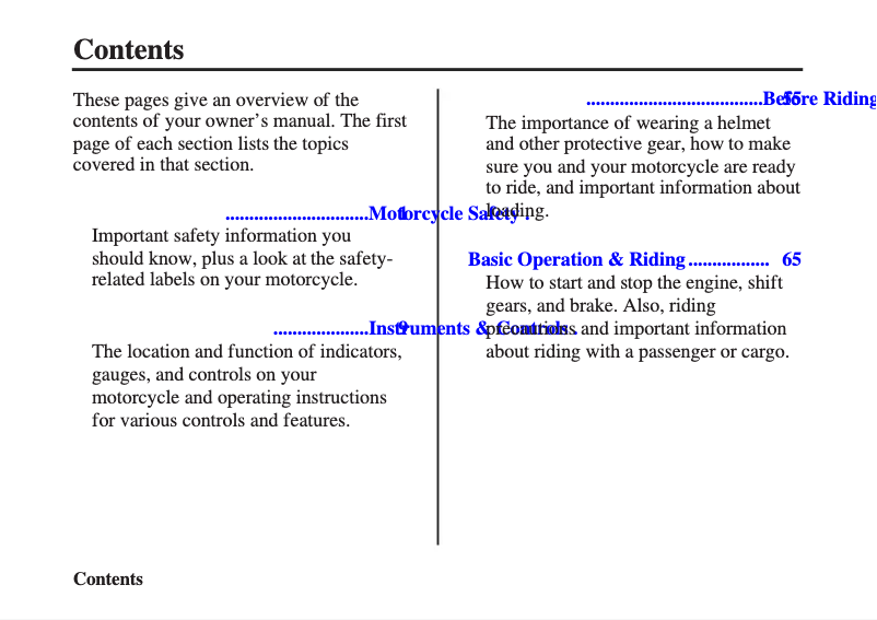 Imagen de la primera página del manual del dispositivo Fireblade CBR1000RR (2010)