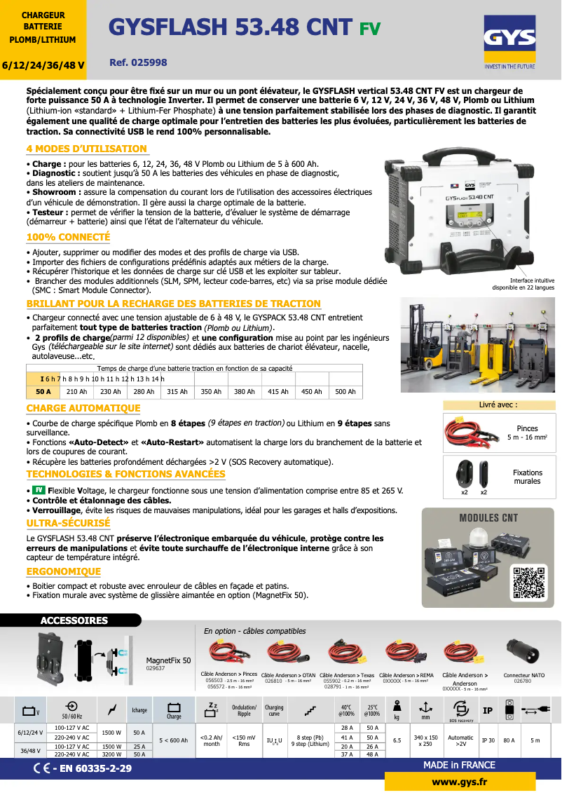 Imagen de la primera página del manual del dispositivo Gysflash 53.48 CNT FV