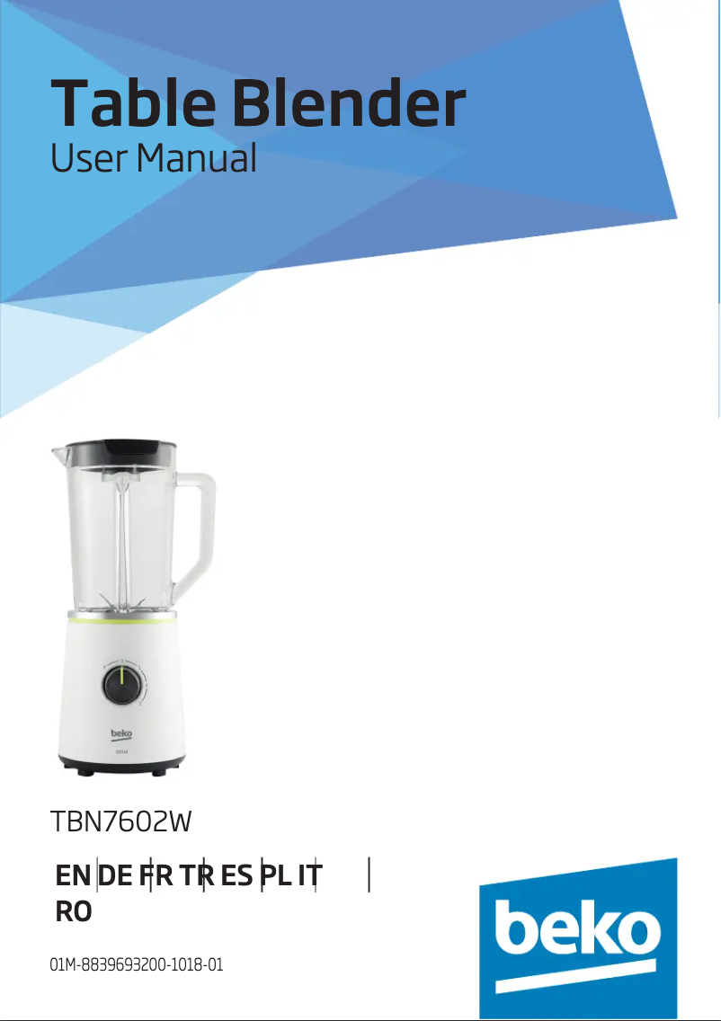 Página 1 del manual Manual de usuario Beko TBN7602W