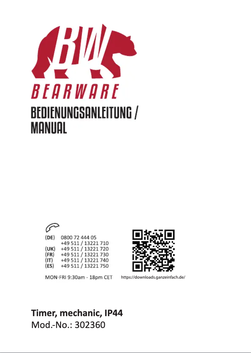 Imagen de la primera página del manual del dispositivo 302360