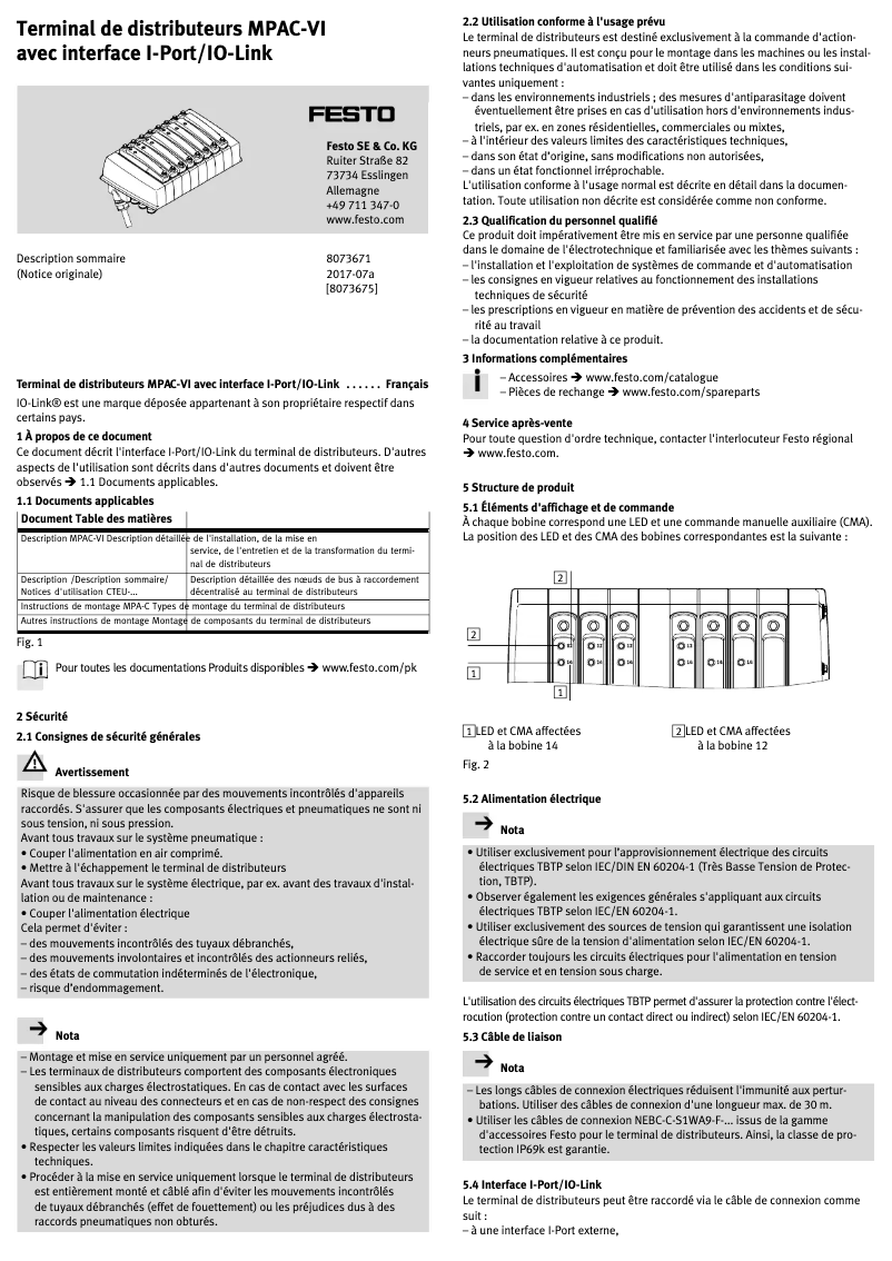 Imagen de la primera página del manual del dispositivo MPAC-VI