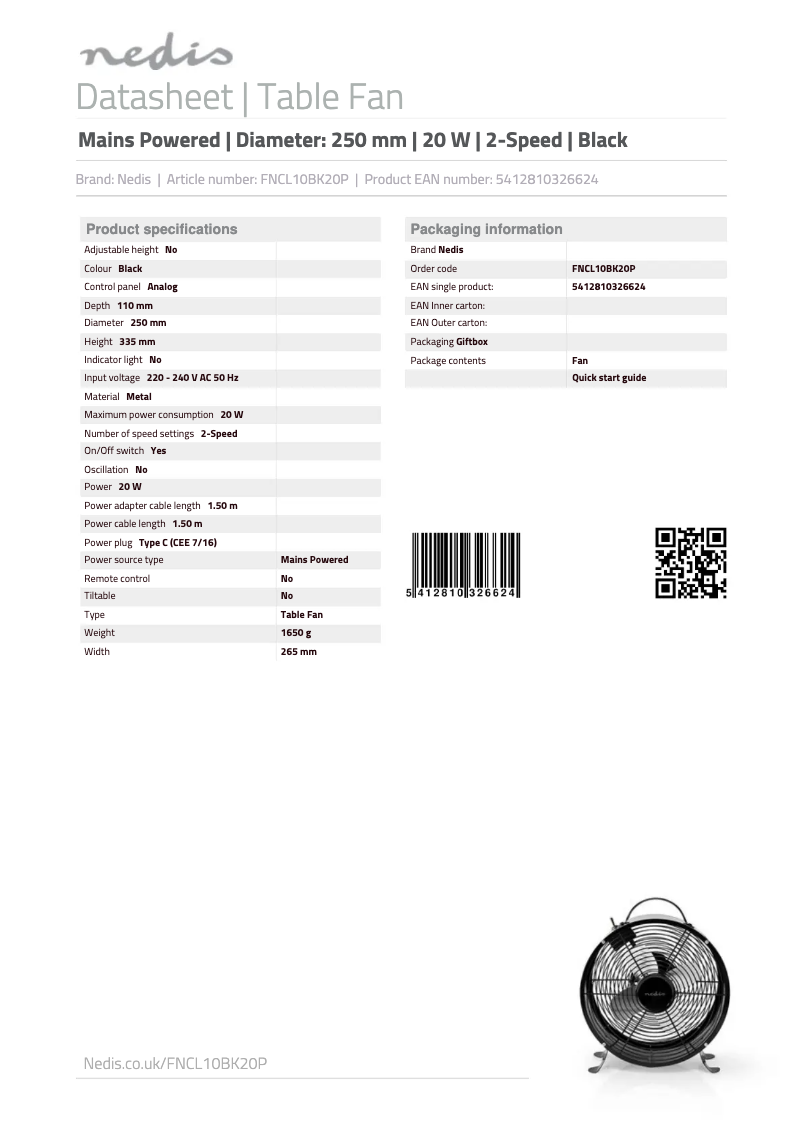 Imagen de la primera página del manual del dispositivo FNCL10BK20P