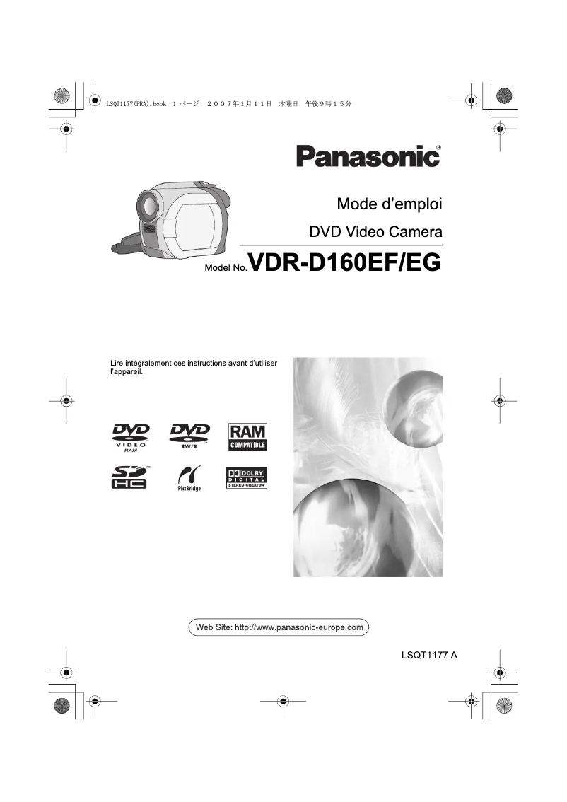Página 1 del manual Manual de usuario Panasonic VDR-D160