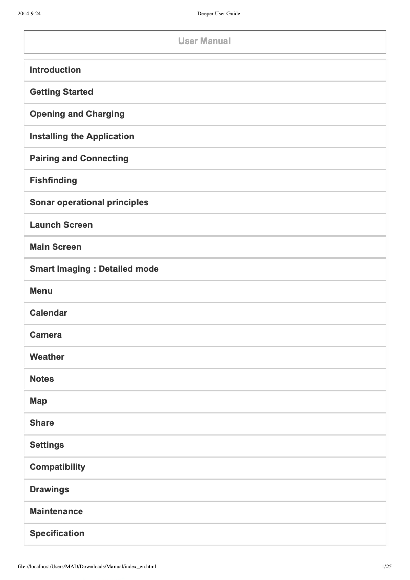 Imagen de la primera página del manual del dispositivo FLDP09