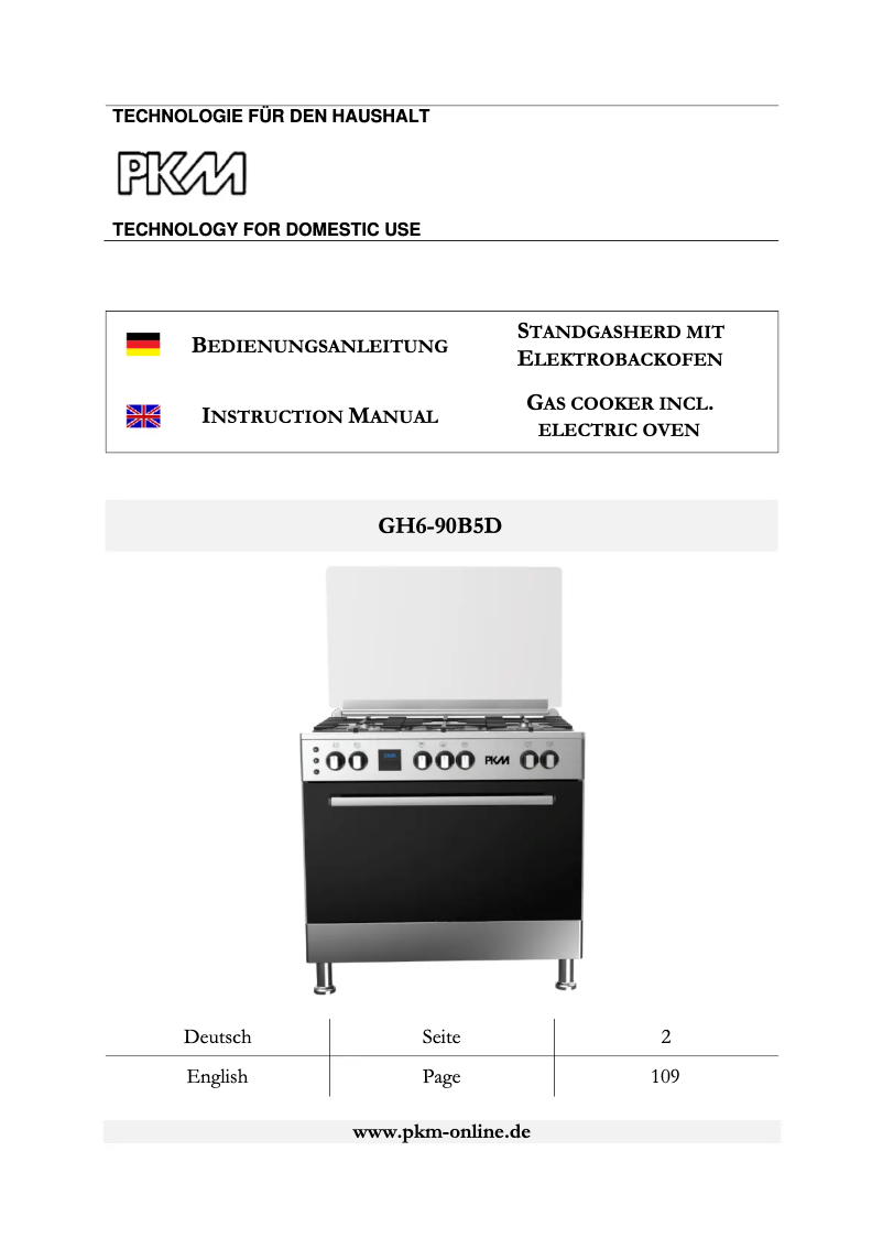 Imagen de la primera página del manual del dispositivo GH6-90B5D