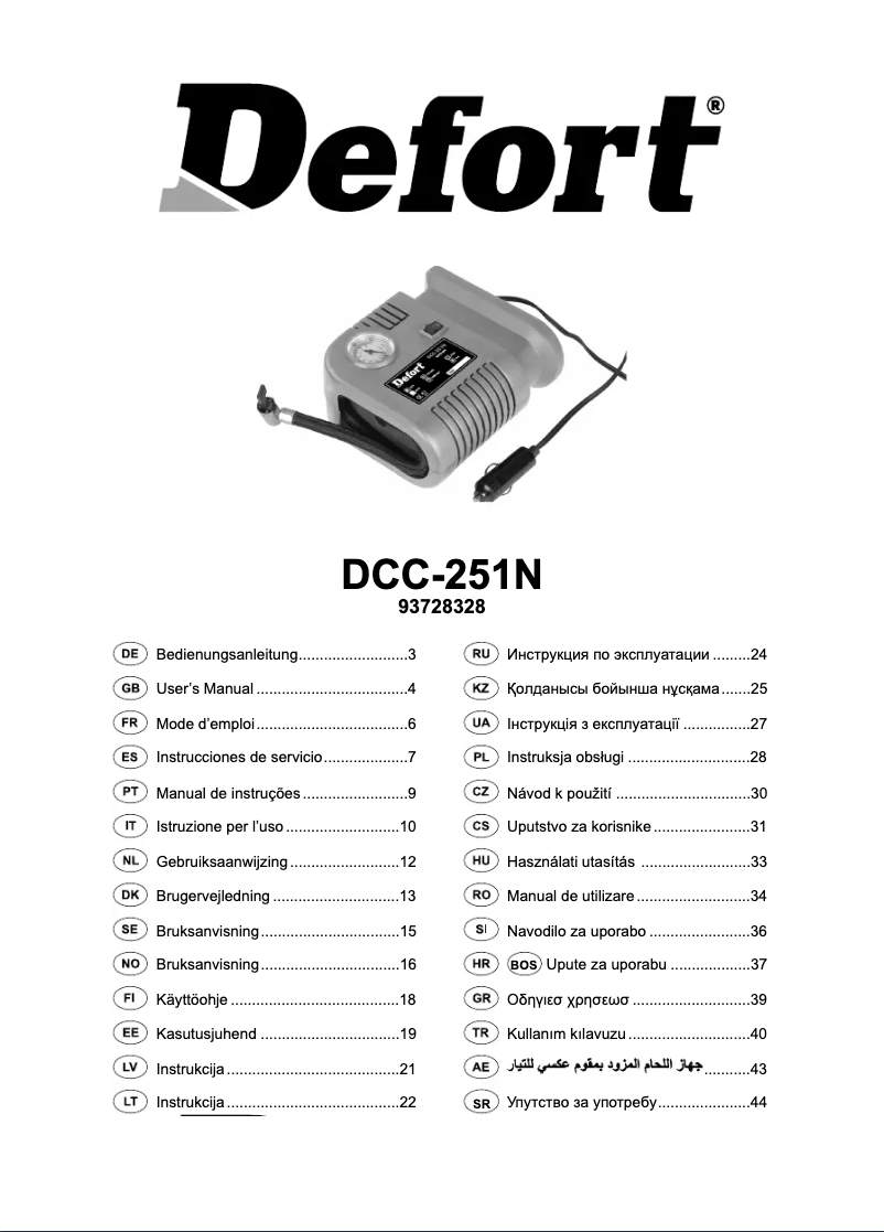 Página nº 1 - Manual de usuario Defort DCC-251N