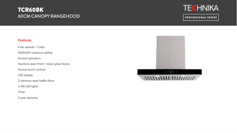 Imagen de la primera página del manual del dispositivo TCR60BK