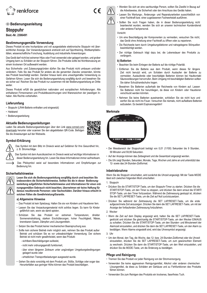 Imagen de la primera página del manual del dispositivo RF-SW-110