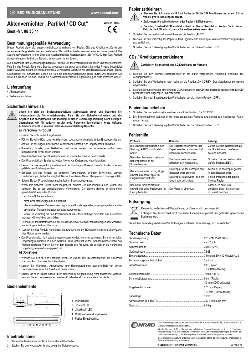 Página nº 1 - Manual de usuario Conrad IPS120M