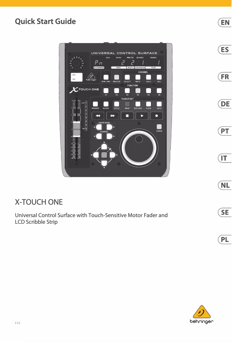 Página 1 del manual Manual de usuario Behringer X-Touch Compact