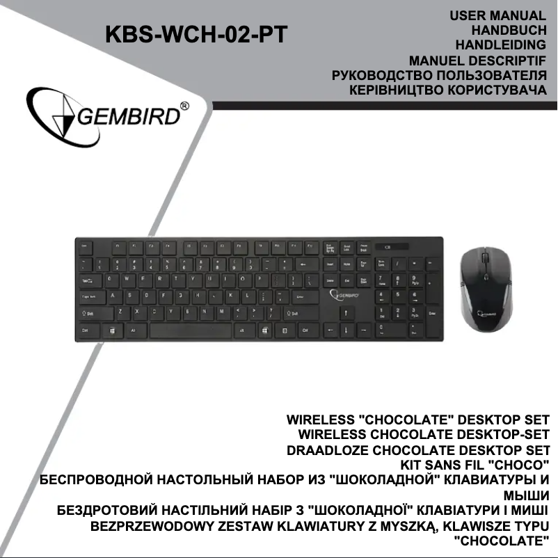 Página 1 del manual Manual de usuario Gembird KBS-WCH-02-PT
