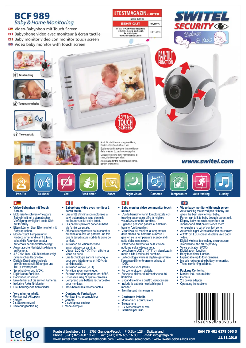 Imagen de la primera página del manual del dispositivo BCF989