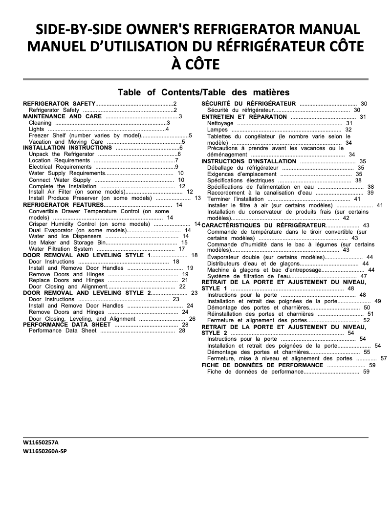 Página nº 1 - Manual de usuario KitchenAid KRSC703HPS