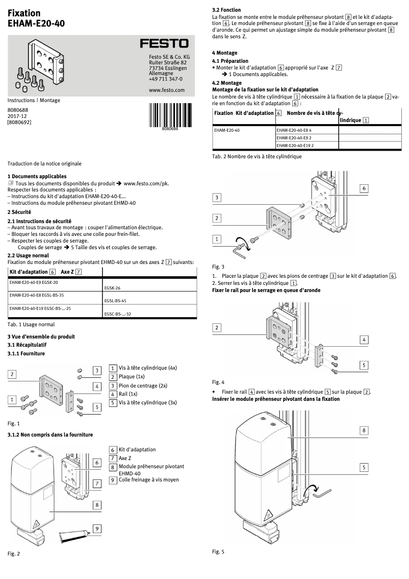 Página 1 del manual Manual de usuario Festo EHAM-E20-40