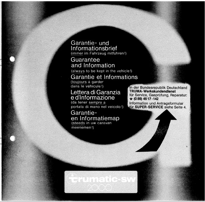 Página 1 del manual Manual de usuario Trumatic SW 2000