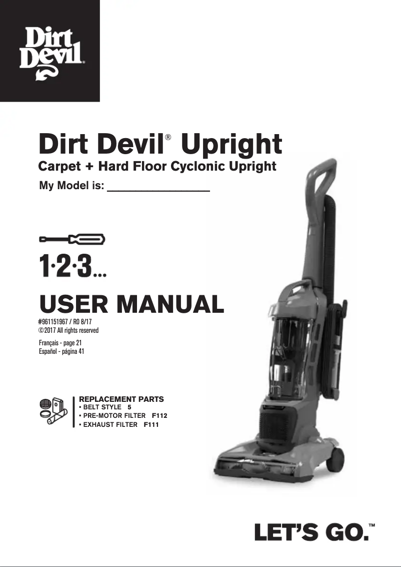Página nº 1 - Manual de usuario Dirt Devil Power Reach Multi-Cyclonic Bagless Canister