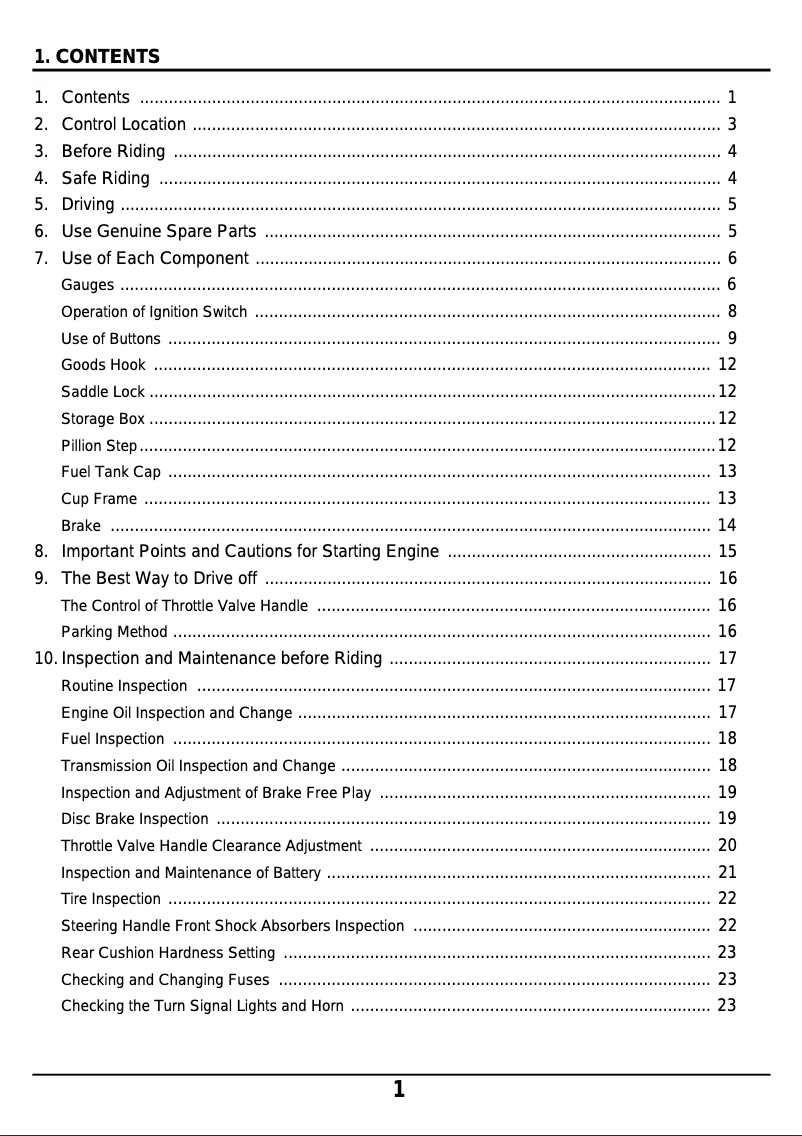 Imagen de la primera página del manual del dispositivo Joymax 125