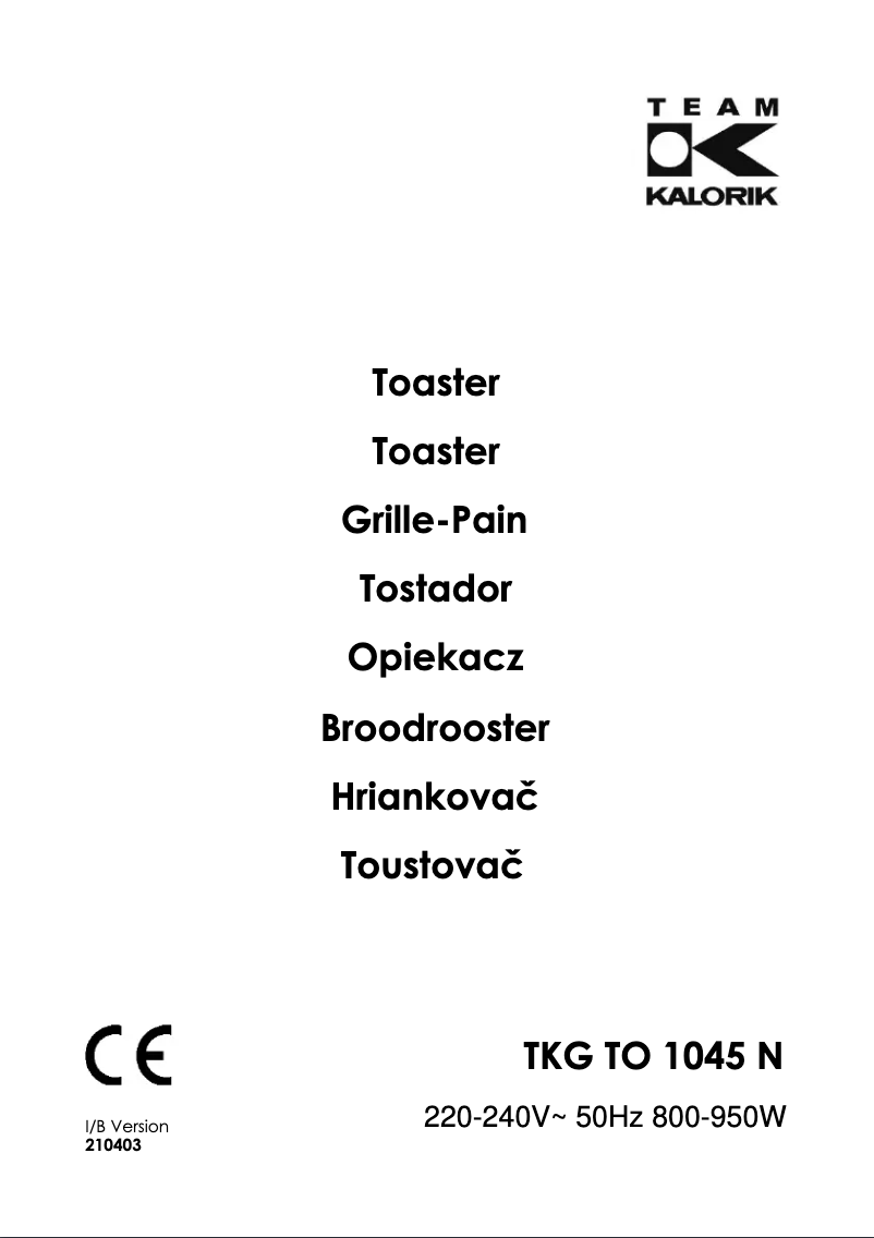 Imagen de la primera página del manual del dispositivo TKG TO 1045 N