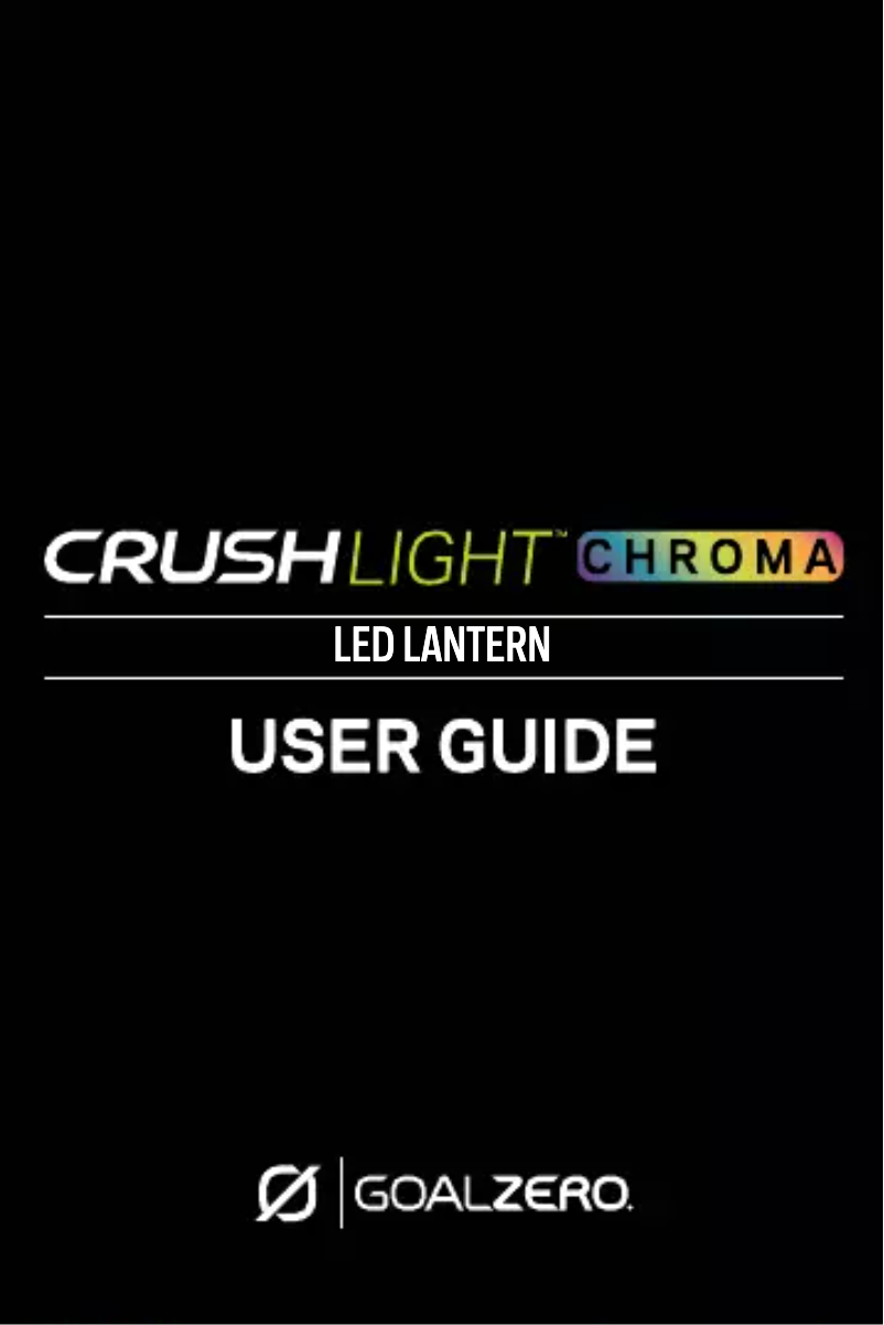 Página 1 del manual Manual de usuario Goal Zero Crush Light Chroma