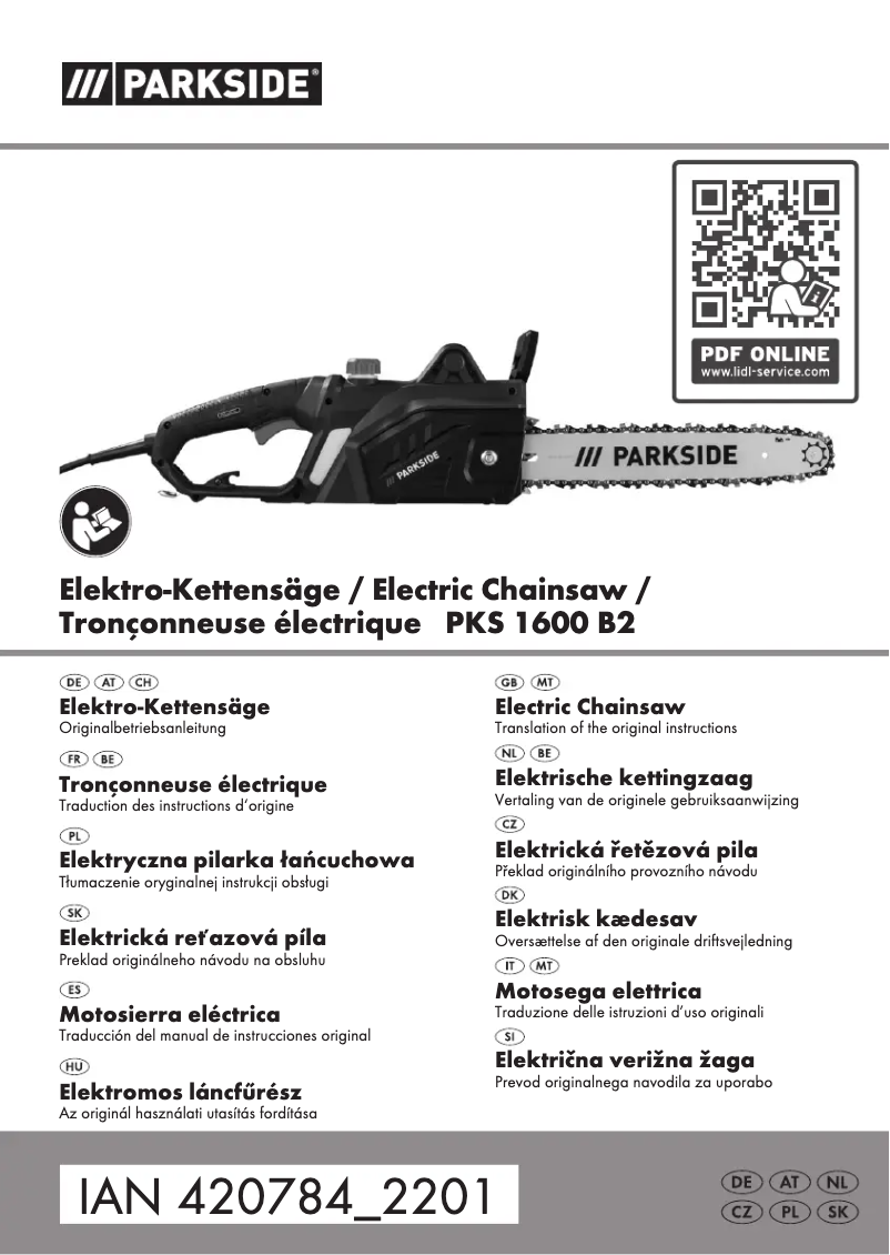 Imagen de la primera página del manual del dispositivo PKS 1600 B2