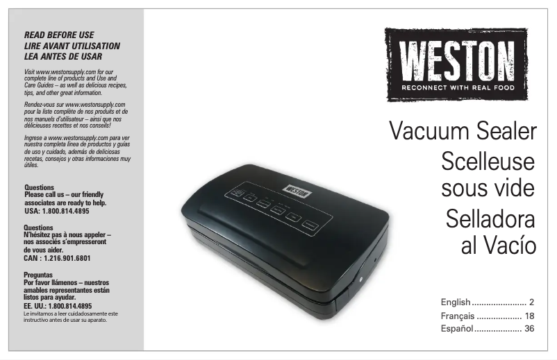 Página 1 del manual Manual de usuario Weston 65-3001-W