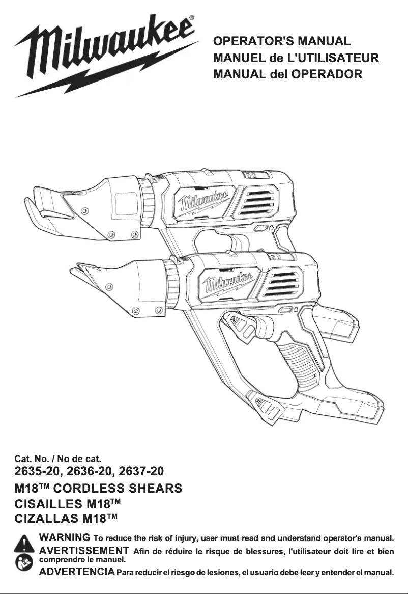 Página 1 del manual Manual de usuario Milwaukee 2637-20