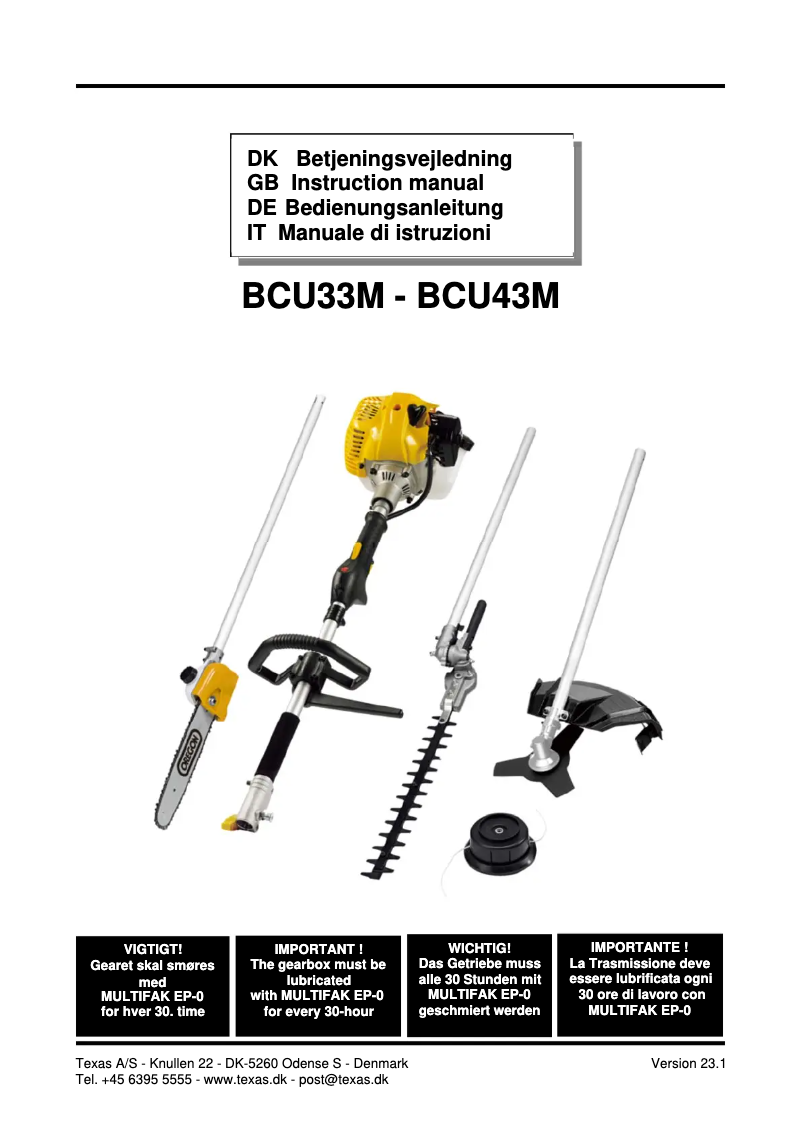 Imagen de la primera página del manual del dispositivo BCU33M