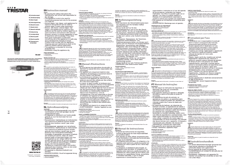 Imagen de la primera página del manual del dispositivo TR-2587