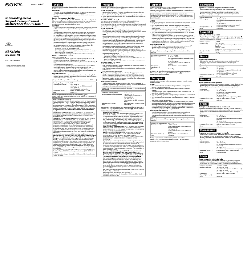 Imagen de la primera página del manual del dispositivo MS-HX32B