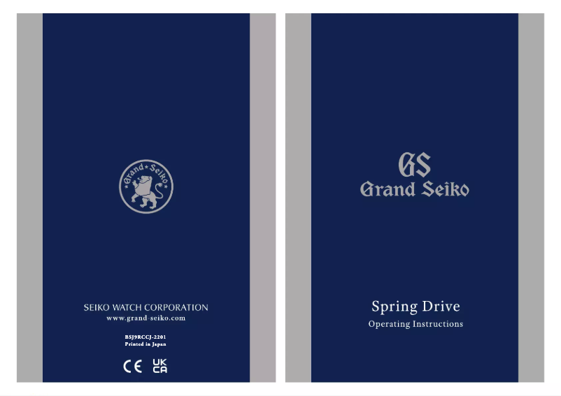 Página 1 del manual Manual de usuario Grand Seiko 9R15