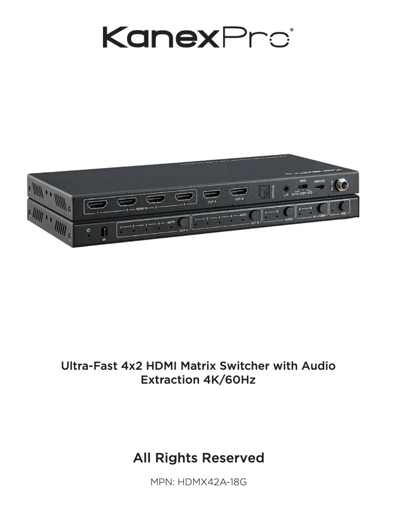 Página nº 1 - Manual de usuario KanexPro HDMX42A-18G