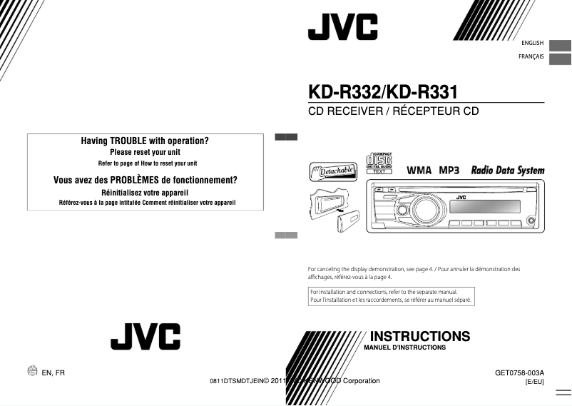 Página nº 1 - Manual de usuario JVC KD-R332