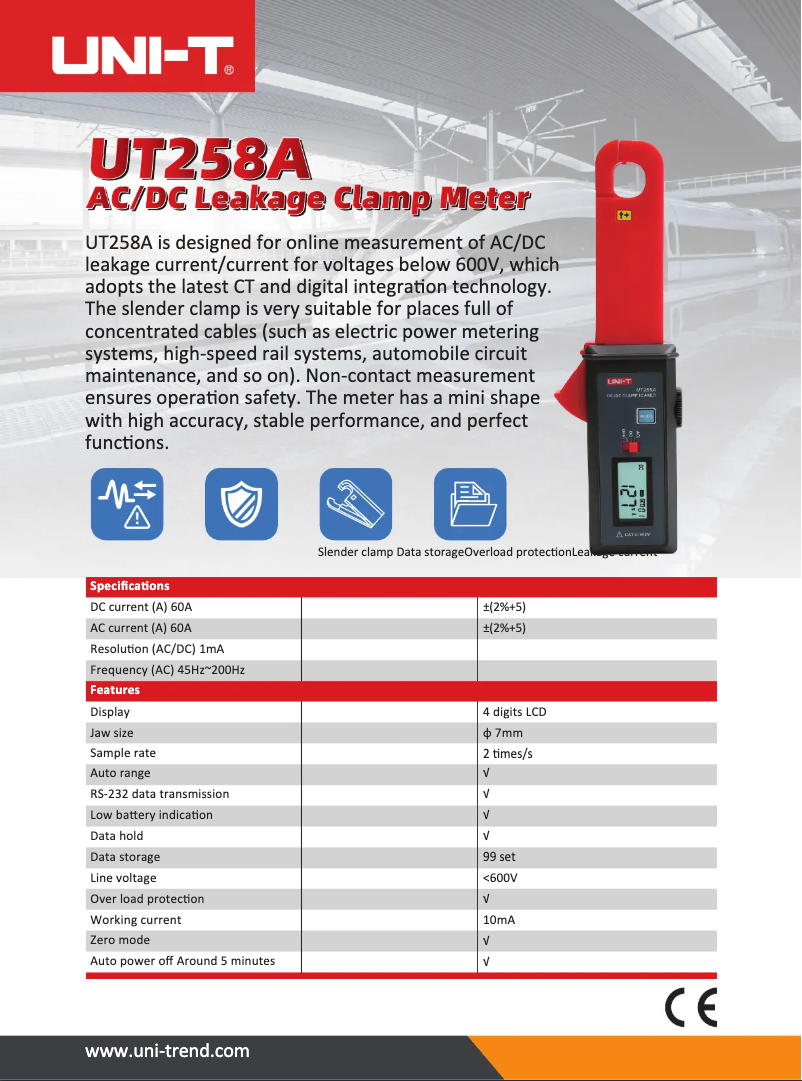 Imagen de la primera página del manual del dispositivo UT258A