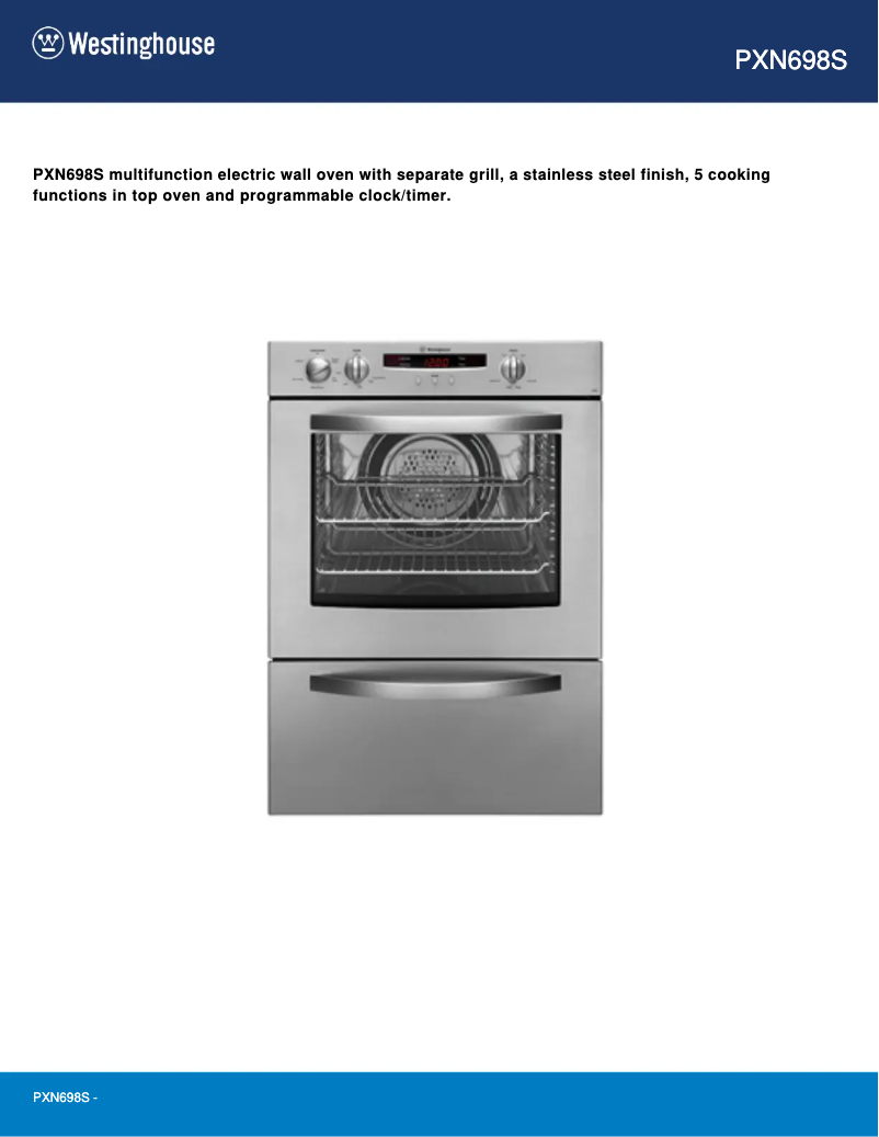 Imagen de la primera página del manual del dispositivo PXN698S