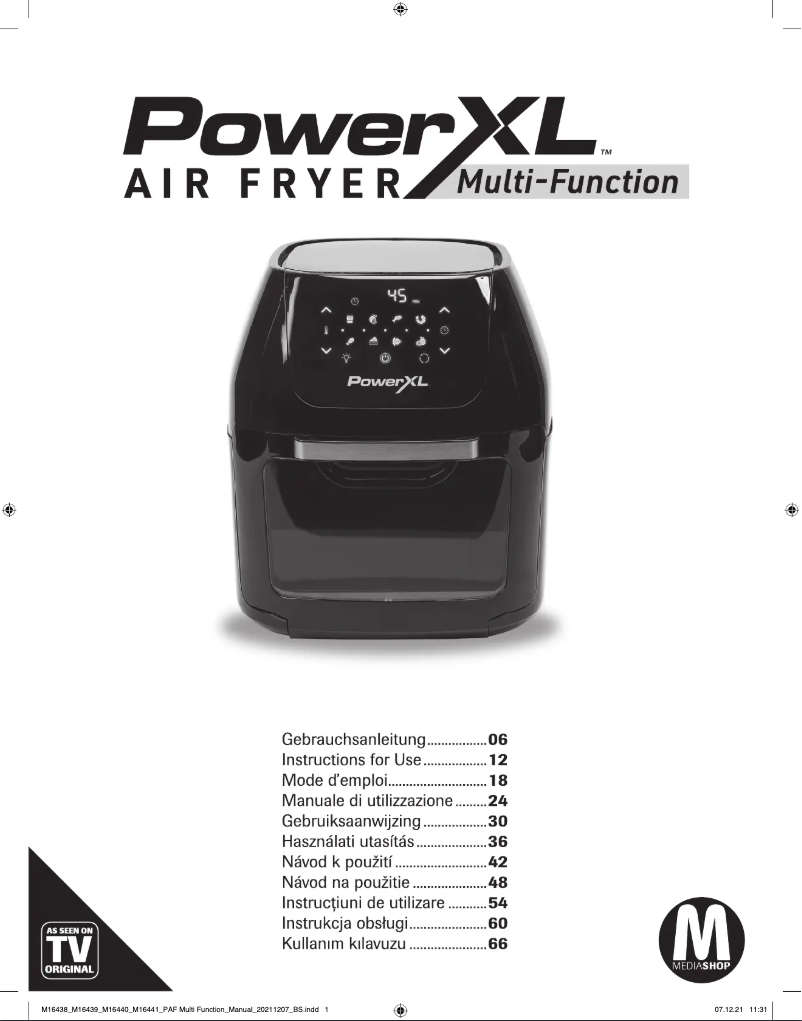 Imagen de la primera página del manual del dispositivo AirFryer Multi-Function