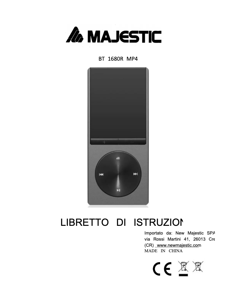 Imagen de la primera página del manual del dispositivo BT-1680R MP4