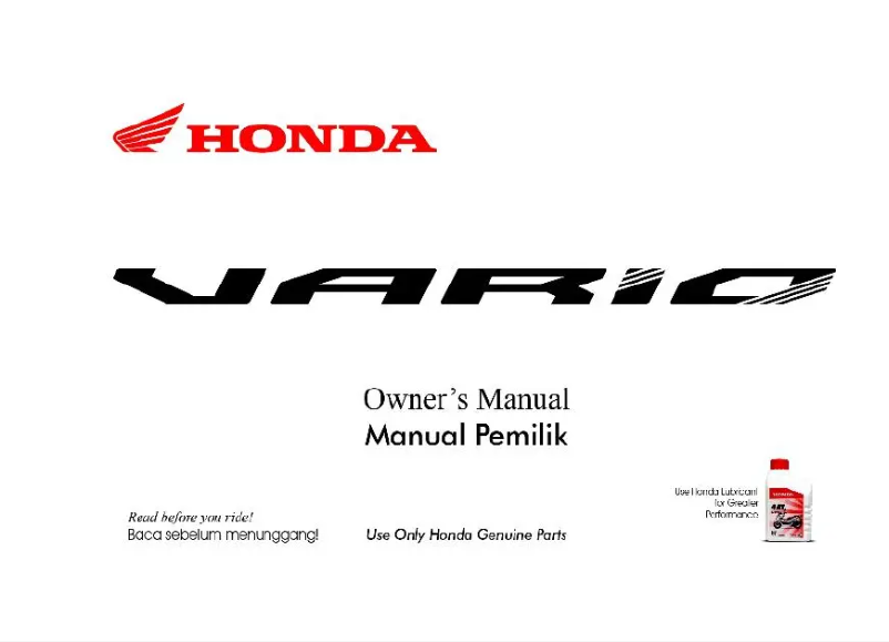 Página nº 1 - Manual de usuario Honda Vario 125 (2023)