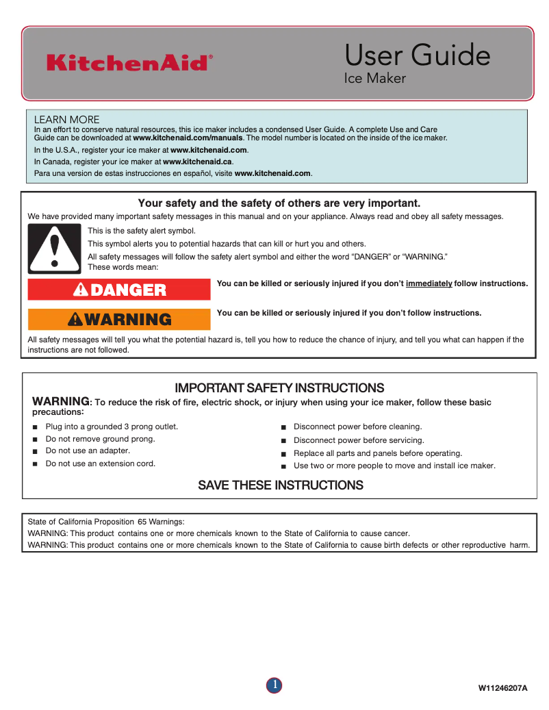 Imagen de la primera página del manual del dispositivo KUID508HBL