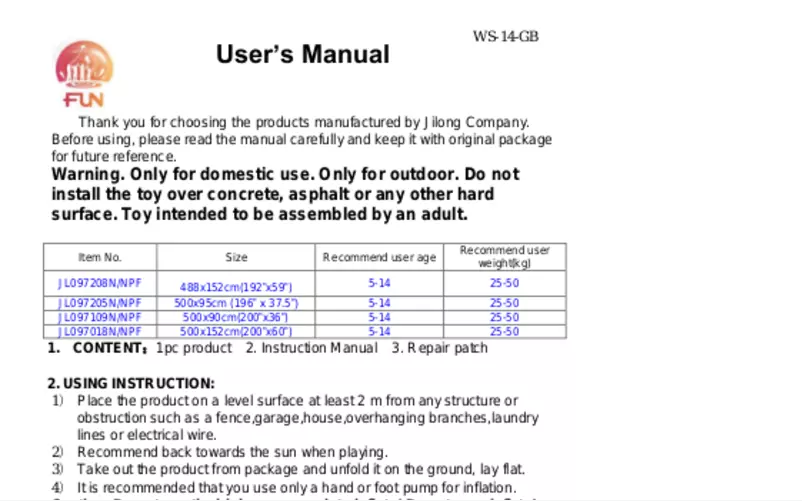 Imagen de la primera página del manual del dispositivo JL097205NPF